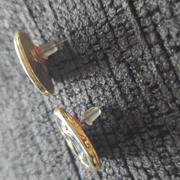 Gold and Black Anchor Earings - Picture 3 of 3